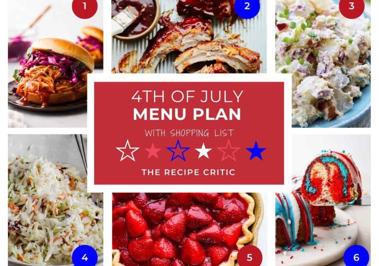 4th of July Menu Plan