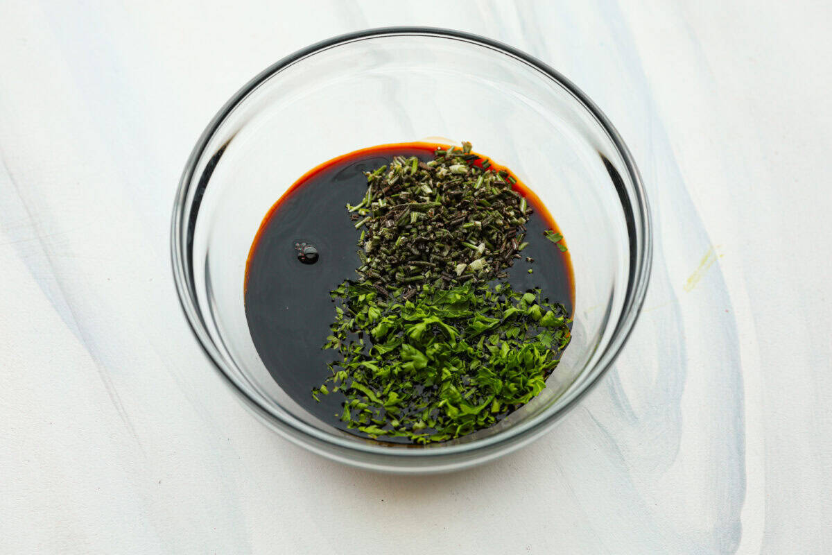 Second photo of the sauce ingredients in a bowl.