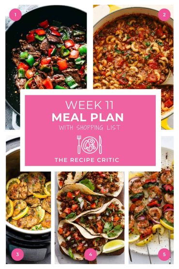 Weekly Meal Plan #11