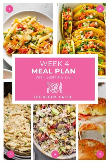 Weekly Meal Plan #4