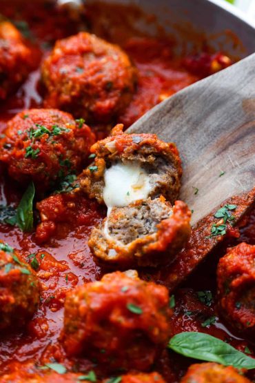 Mozzarella Stuffed Meatballs