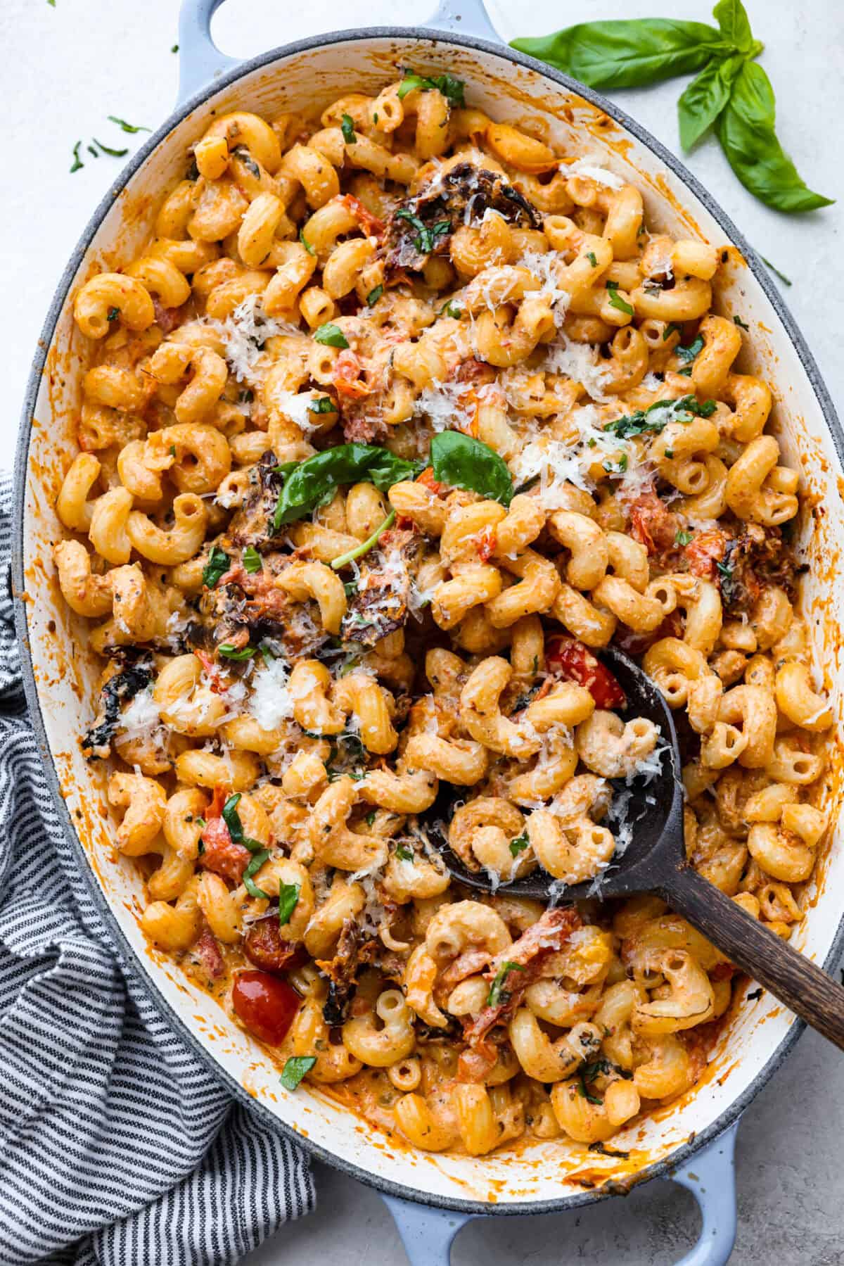 Overhead shot of Boursin Pasta