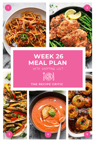 Weekly Meal Plan #26