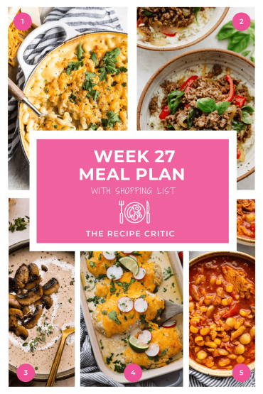 Weekly Meal Plan #27