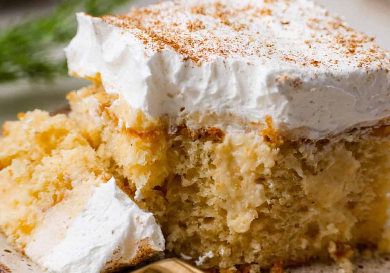 Eggnog Poke Cake