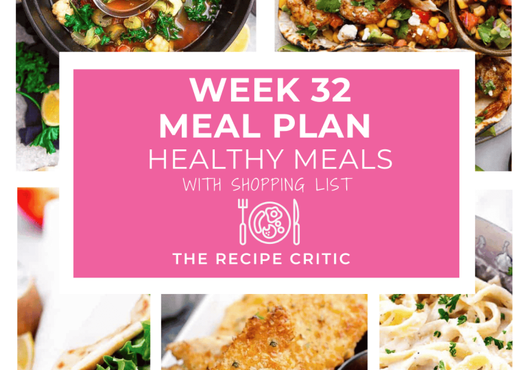 Weekly Meal Plan #32: Healthy Meals