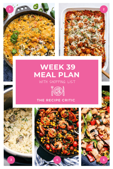 Weekly Meal Plan #39